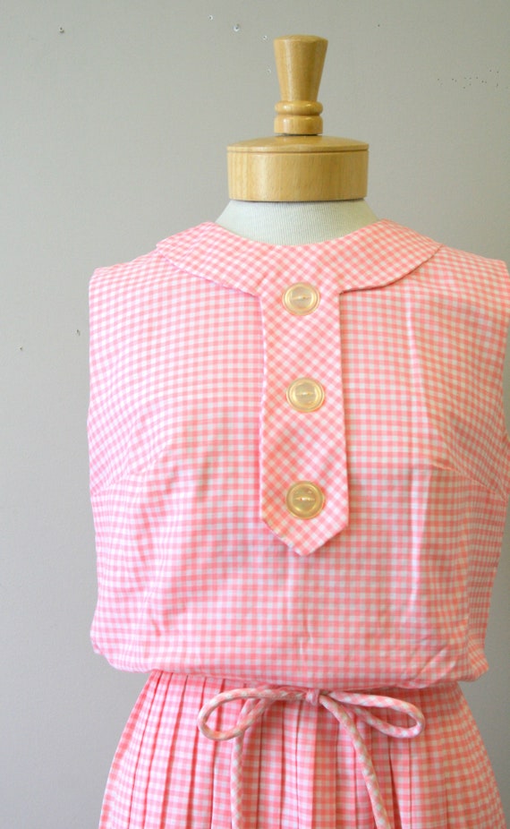 1960s Stacy Ames Pink Gingham Dress - image 3