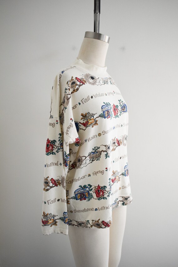 1990s Four Seasons Printed Knit Shirt - image 4