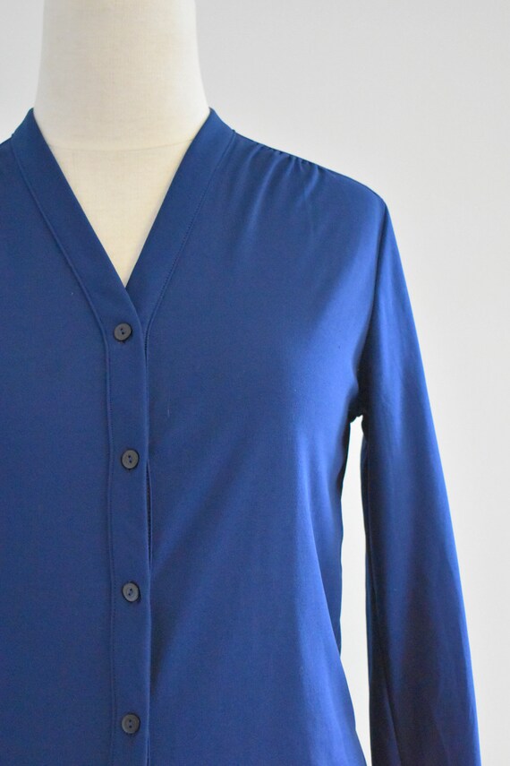 1970s Sears Navy Polyester Shirt - image 3