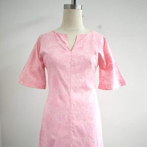 1960s Pink Floral Mini Dress