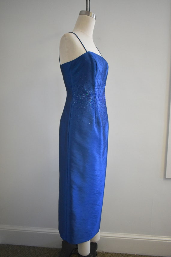 1990s Midnight Blue Midi Dress - image 4