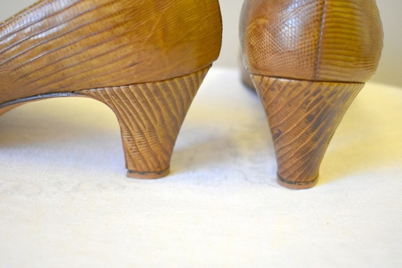 1960s Dolmode Reptile Heels, Size 8M - image 4