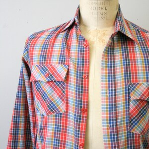 1970s Multi-Color Checked Men's Shirt image 3