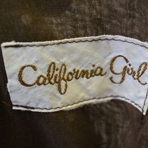 1960s California Girl Brown Polka Dot Drop Waist Dress image 5