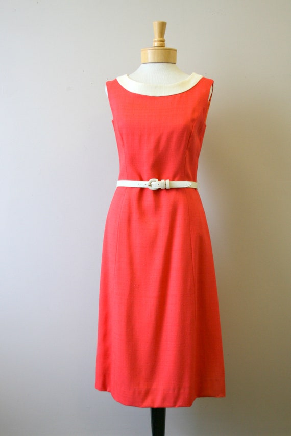 1950s Coral and Cream Dress and Jacket Set - image 6