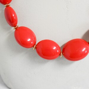 Vintage Red Plastic Graduated Bead Necklace image 4