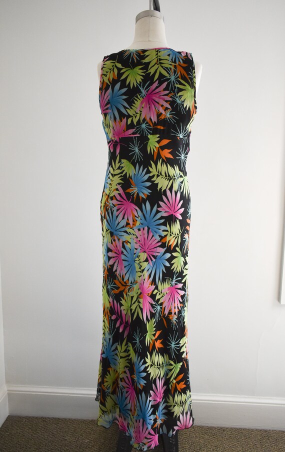 1990s Karen Kane Silk Chiffon Bias Maxi Dress - image 5