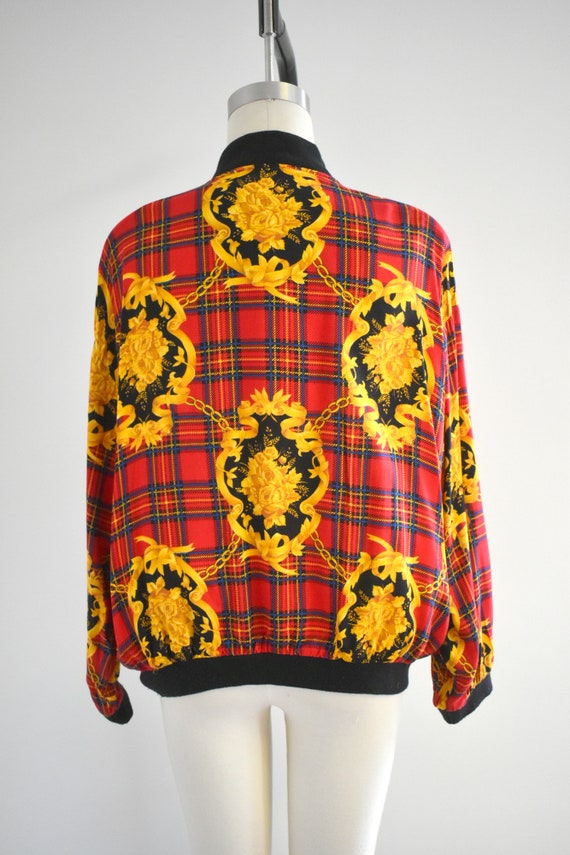 1990s Plaid Bomber Style Jacket - image 5