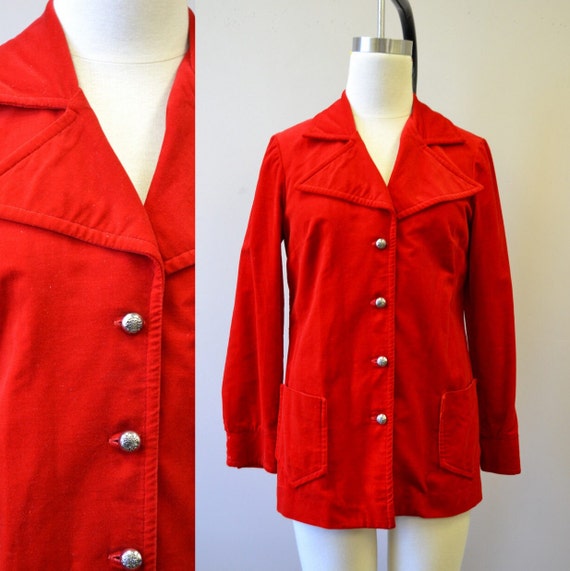 1970s Alex Colman Red Velveteen Jacket