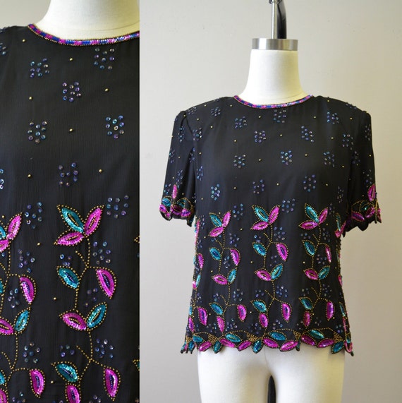 1980s Stenay Sequin Blouse - image 1