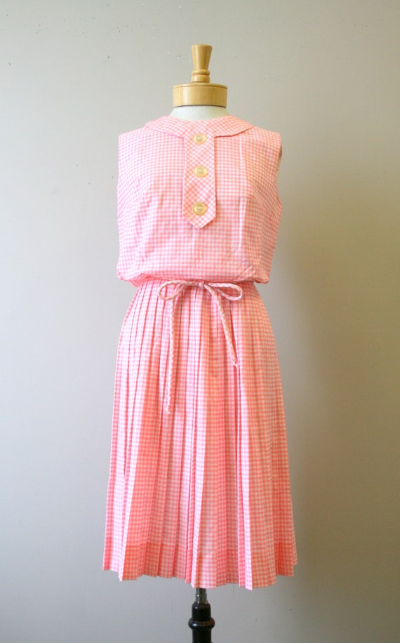 1960s Stacy Ames Pink Gingham Dress - image 2