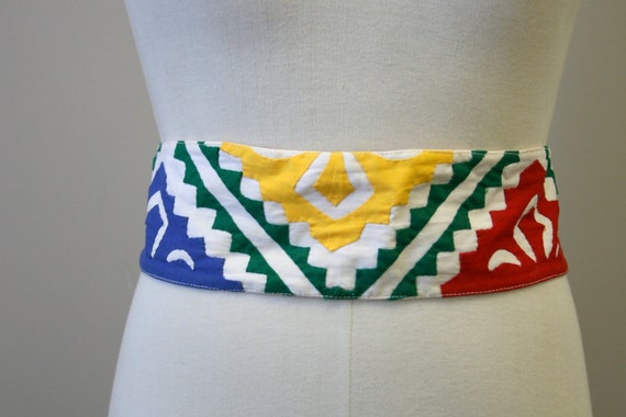 1970s Indian Cotton Patchwork Belt - image 2
