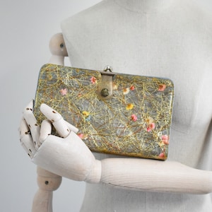 1960s Vinyl Clutch Purse with Reversible Cover