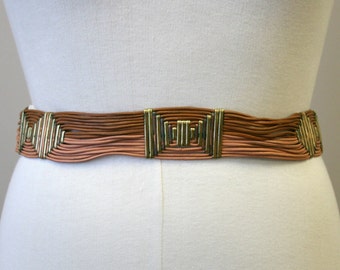 1970s Leather Cord and Metal Belt