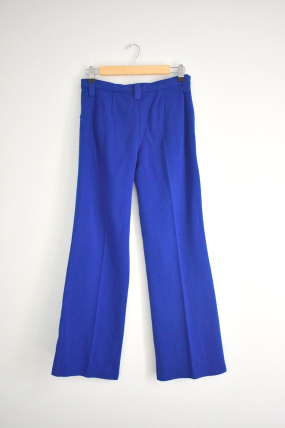 1970s Bright Blue Low Rise Knit Pants - image 7