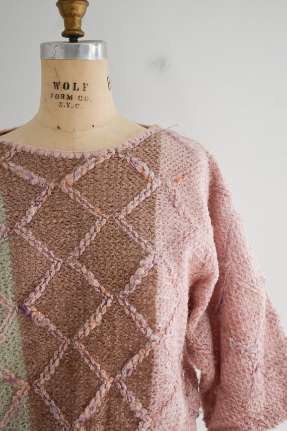 Chenille Round Neck Semi-Cropped Sweater