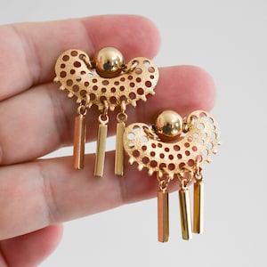 1960s/70s Gold Dangle Pierced Earrings