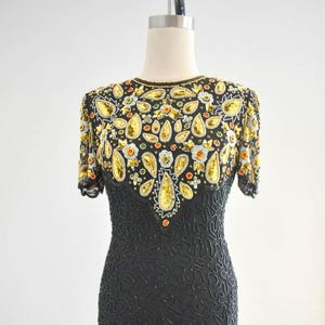 1990s Beaded and Sequin Cocktail Dress