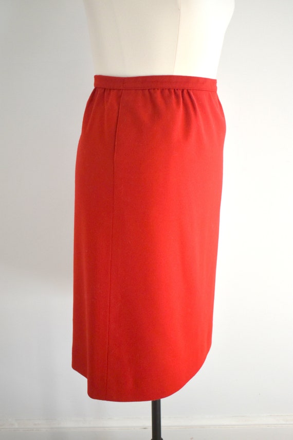 1960s/70s Pendleton Red Wool Pencil Skirt - image 5