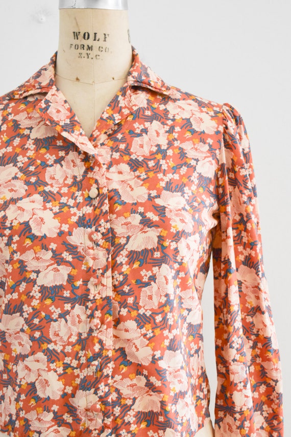 Rare 1960s Jeff Banks Pointed Collar Blouse main image 1