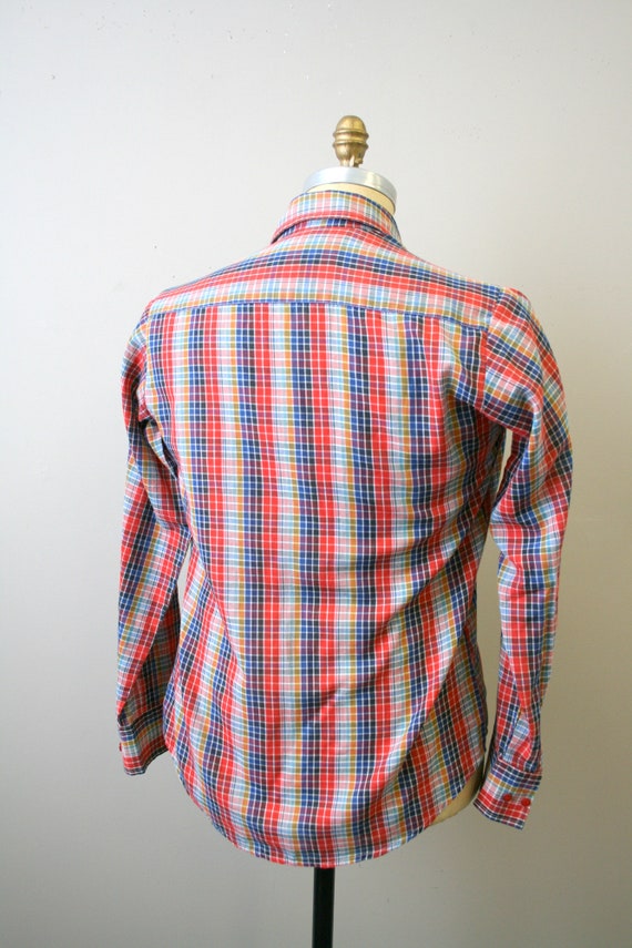 1970s Multi-Color Checked Men's Shirt - image 5