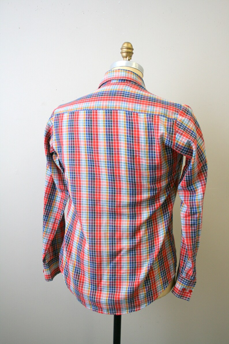 1970s Multi-Color Checked Men's Shirt image 5