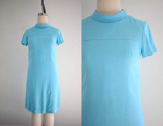 1960s Adele Martin Turquoise Linen Dress - image 2