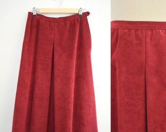 1970s/80s Halston Sportswear Burgundy Ultrasuede Skirt