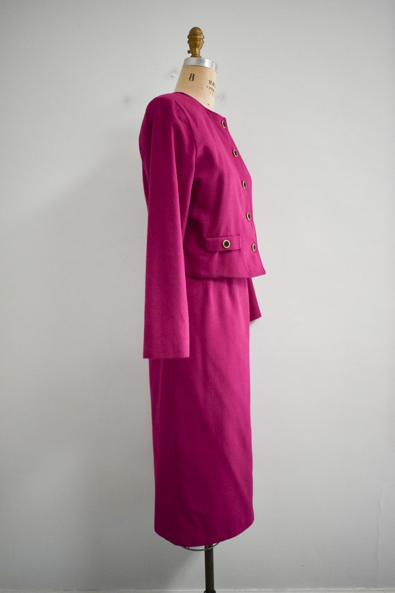 1980s Fuschia Skirt Suit - image 4