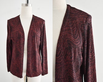 1990s Red and Black Glittery Jacket
