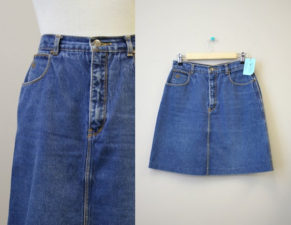 1970s Gloria Vanderbilt Denim Mini Skirt