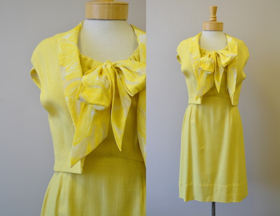 1950s Pat Premo Yellow Dress and Vest