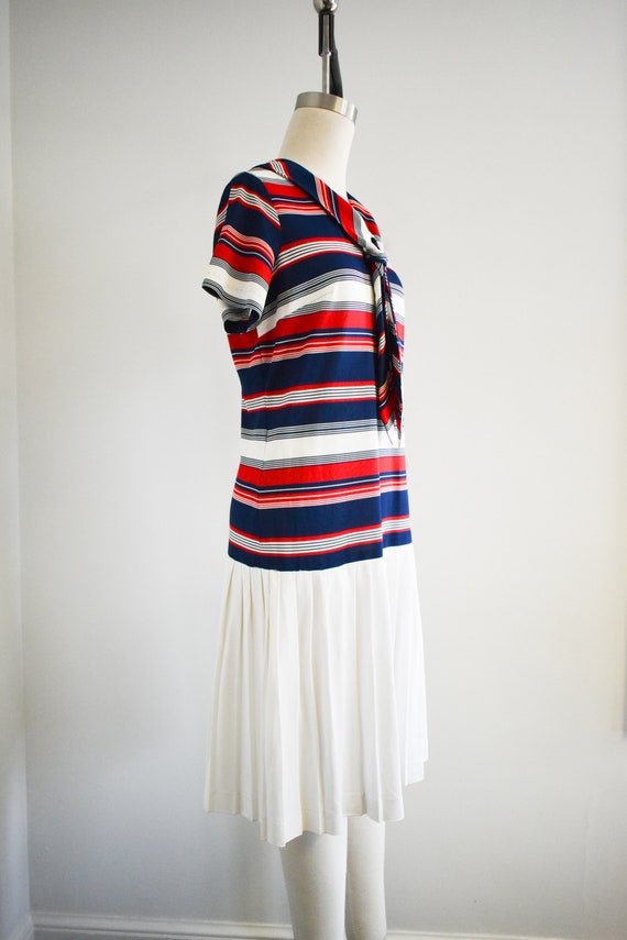 1960s Striped Drop Waist Knit Dress - image 4