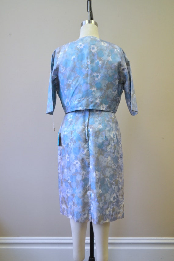 1950s NOS San Su Blue Print Dress and Jacket Set - image 5