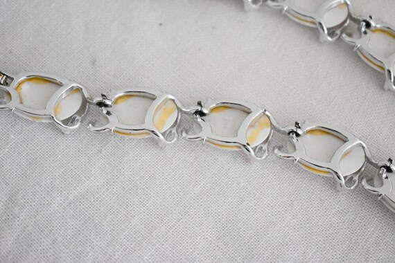 1960s White Ovals and Silver Necklace and Bracele… - image 9