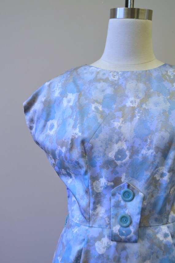 1950s NOS San Su Blue Print Dress and Jacket Set - image 9