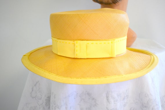 1960s Kutz Yellow Straw Hat - image 5