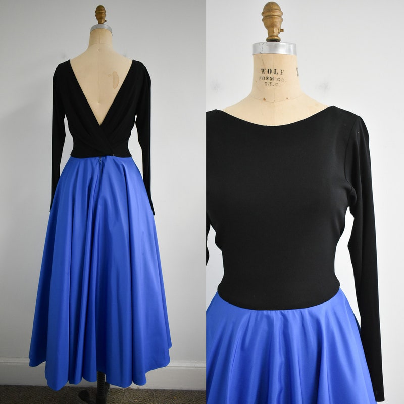 Black and Blue Dresses Etsy