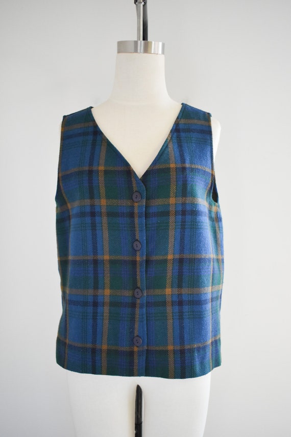American Retro Yellow Plaid Irregular Vest