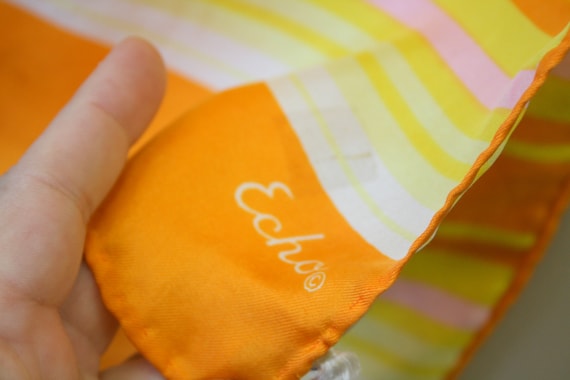 1960s Echo Citrus Striped Silk Scarf - image 5