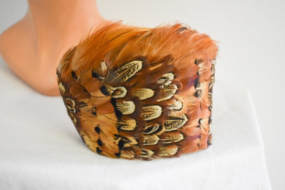 1950s Brown Feather Half Hat - image 5