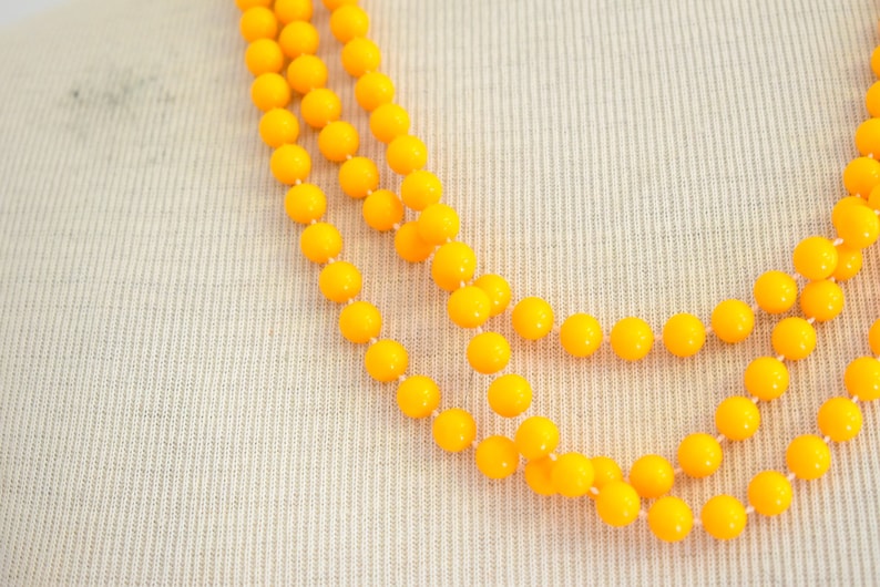 1960s Light Orange Plastic Bead Extra Long Necklace image 6