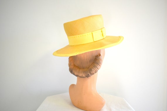 1960s Kutz Yellow Straw Hat - image 4