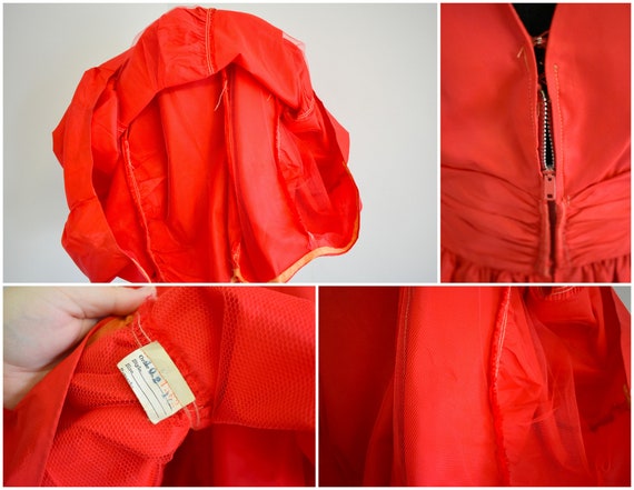 1950s Red Taffeta Dress - image 6