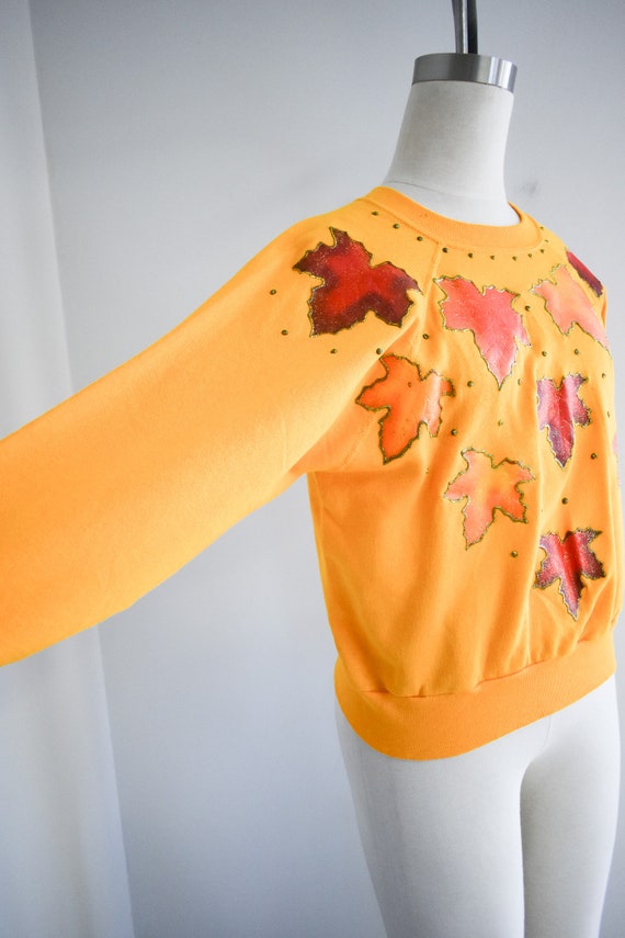 1980s Autumn Leaf Applique Sweatshirt - image 4