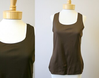 1970s Act III Brown Polyester Tank Top