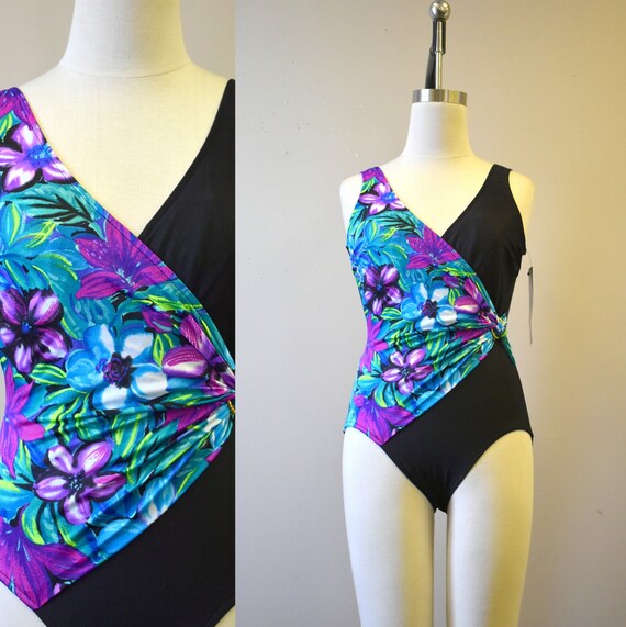 1990s NOS Gabar Floral Swimsuit