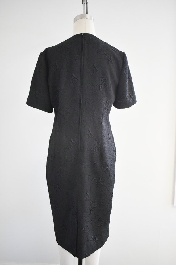 1990s Black Textured Dress - image 5