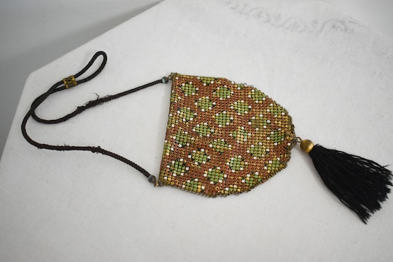 1920s/30s Whiting and Davis Painted Mesh Mesh Pur… - image 4