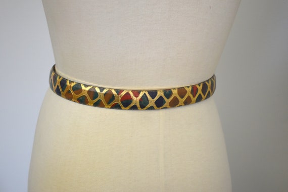 1990s Multi-Colored and Gold Belt - image 4